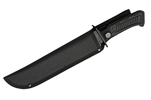 SZCO Supplies 15" Outdoor Survival Black Tech Bowie Blade Knife