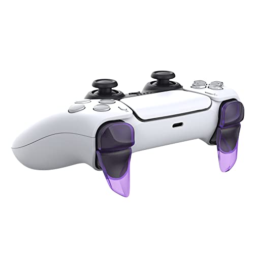 PlayVital Blade 2 Pairs Shoulder Buttons Extension Triggers for ps5 Controller, Game Improvement Adjusters for ps5 Controller, Bumper Trigger Extenders for ps5 Controller - Clear Atomic Purple