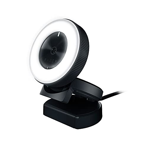 Razer Kiyo 1080p 30 FPS/720 p 60 FPS Streaming Webcam with Adjustable Brightness Ring Light, Built-in Microphone and Advanced Autofocus