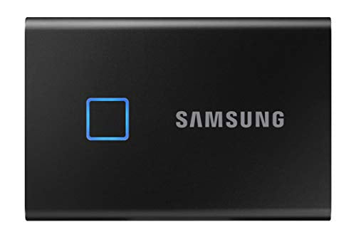 SAMSUNG T7 Touch Portable SSD 2TB - Up to 1050MB/s - USB 3.2 External Solid State Drive, Black (MU-PC2T0K/WW)