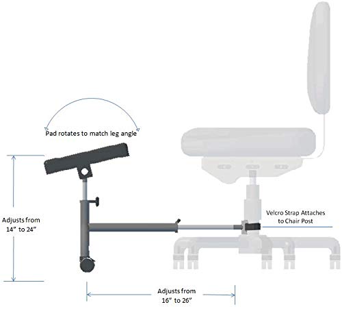 ErgoUP Single Leg Support Under Office Desk - Adjustable, Universal, Ergonomic Elevate Your Legs at Work