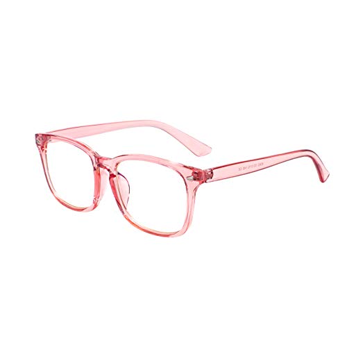 Maxjuli Blue Light Blocking Glasses,Computer Reading/Gaming/TV/Phones Glasses for Women Men(Pink)