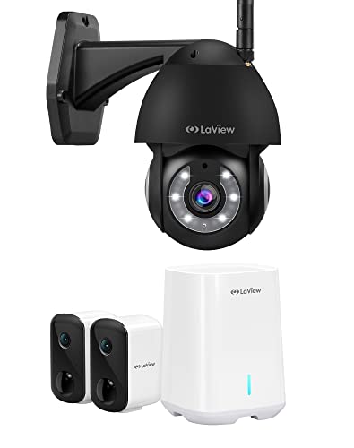 2K Security Camera Outdoor Wired Starlight Color Night Vision, LaView Cameras for Home Security AI Human Detection & Auto Tracking, IP65 Outdoor Camera 2-Way Audio, US Cloud, Compatible with Alexa