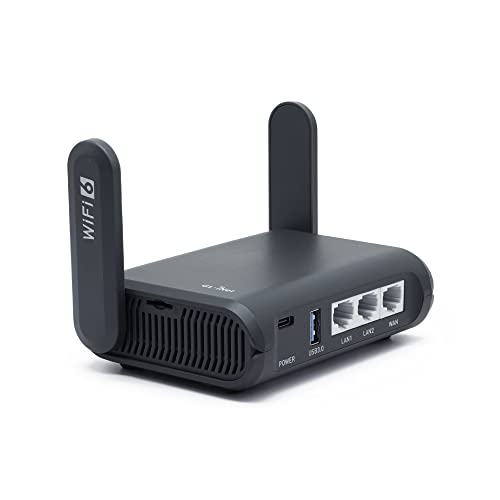 GL.iNet GL-AXT1800 (Slate AX) Pocket-Sized Wi-Fi 6 Gigabit Travel Router & GL.iNet GL-MT1300 (Beryl) VPN Secure Travel Gigabit Wireless Router