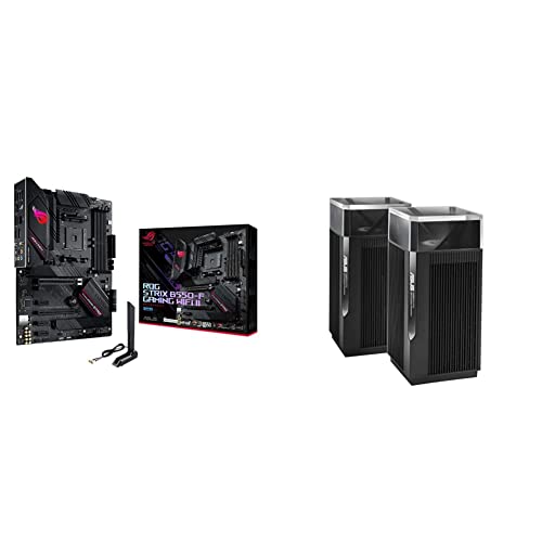Asus ROG Strix B550-F Gaming WiFi II AMD AM4 (3rd Gen Ryzen) ATX Gaming Motherboard & ASUS ZenWiFi Pro AXE11000 Tri-Band WiFi 6E Mesh System (ET12 2PK) - Whole Home Coverage up to 6000 Sq.Ft