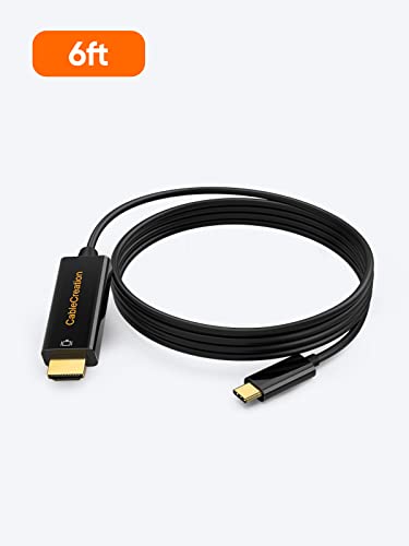 USB C to HDMI Cable for Home Office 6ft, CableCreation USB 3.1 Type C to HDMI 4K, Thunderbolt 3/4 Compatible with Galaxy S22 /S20, MacBook Pro/Air 2020, iPad Pro 2021/2020, Surface Book 2, XPS 15