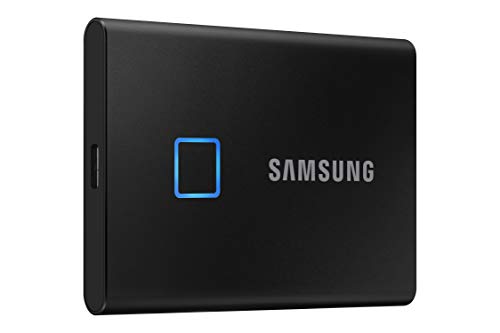 SAMSUNG T7 Touch Portable SSD 1TB - Up to 1050MB/s - USB 3.2 External Solid State Drive, Black (MU-PC1T0K/WW)