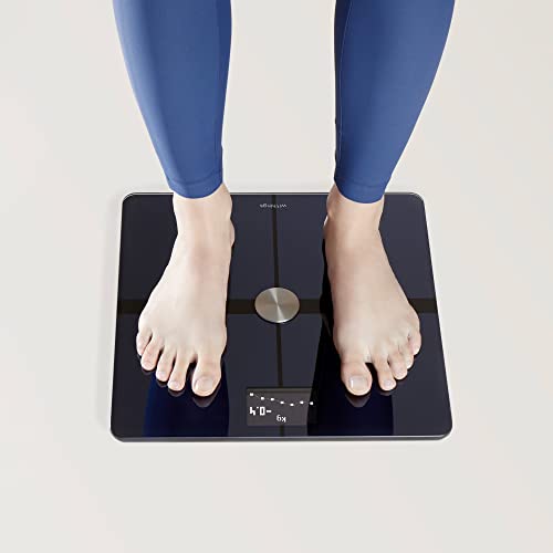 Withings Body+ Wi-Fi Smart Scale for Body Weight with Automatic Smartphone App Sync, Full Body Composition Analyzer Incl. Body Fat, BMI, Water Percentage, Muscle & Bone Mass, Pregnancy Tracker