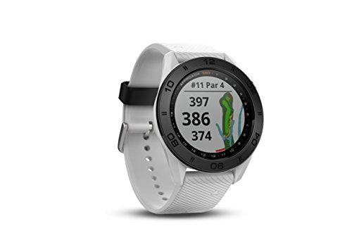 Garmin Approach S60, Premium GPS Golf Watch with Touchscreen Display and Full Color CourseView Mapping, White w/ Silicone Band