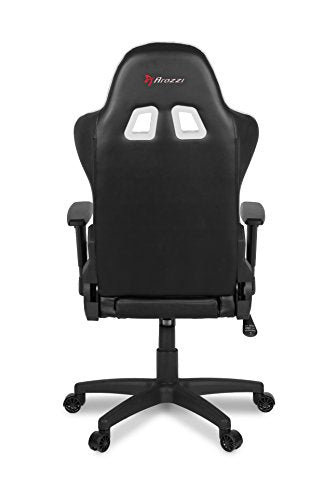 Arozzi - Forte PU Leather Ergonomic Computer Gaming/Office Chair with Recliner, Swivel, Tilt, Rocker, Adjustable Height and Adjustable Lumbar and Neck Support Pillows - Black - White Accents