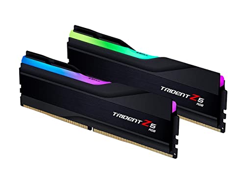 G.Skill Trident Z5 RGB Series 32GB (2 x 16GB) 288-Pin SDRAM DDR5 6000 (PC5-48000) CL36-36-36-96 1.35V Dual Channel Desktop Memory Model F5-6000J3636F16GA2-TZ5RK (Matte Black)