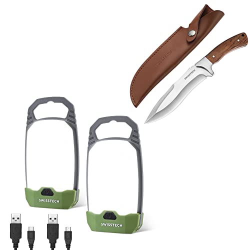 Swiss+Tech Hunting Knife and LED Camping Lantern