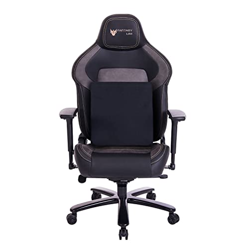 FANTASYLAB Big and Tall Gaming Chair 440lb Metal Base Memory Foam Lumbar Seat Cushion 4D Adjustable Arms Swivels & Reclines Ergonomic High-Back Racing Computer Gaming Chair