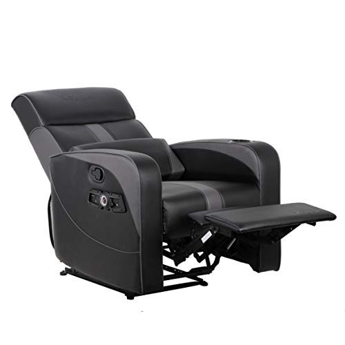 X Rocker Gamma 2.1 Bluetooth Gaming Recliner Chair, 34.84" x 30.31" x 39.37", Black