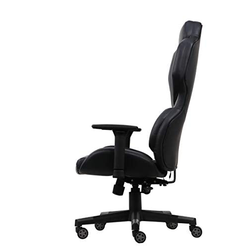 X Rocker Zeta PC Office Gaming Chair, 27.36" x 27.56" x 48.43", Black/Gray