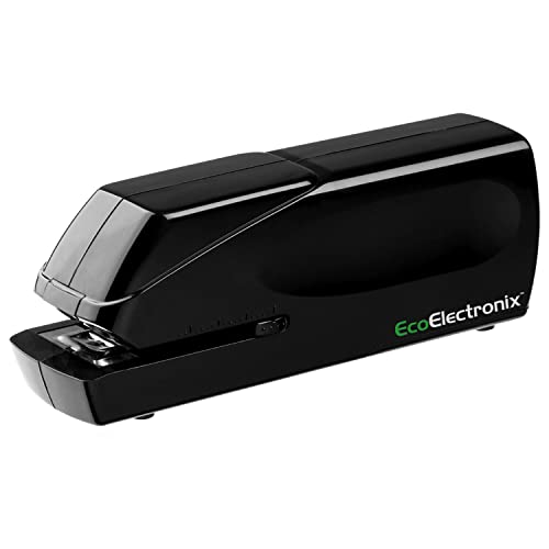 EcoElectronix EX-25 Electric Stapler - Heavy Duty Automatic Stapler w/ 25-30 Sheet Capacity - One Finger Touch w/ Jam-Free Operation - at Home or Professional Office Supplies - (Black)