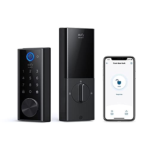 eufy Security Smart Lock Touch & Wi-Fi, Fingerprint Scanner, Keyless Entry Door Lock, Smart Wi-Fi Lock, Bluetooth Electronic Deadbolt, Touchscreen Keypad, BHMA Certified, IP65 Weatherproofing