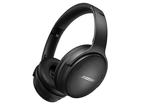 Bose QuietComfort 45 Bluetooth Wireless Noise Canceling Headphones - Triple Black & QuietComfort 35 Headphones Ear Cushion Kit, Black White