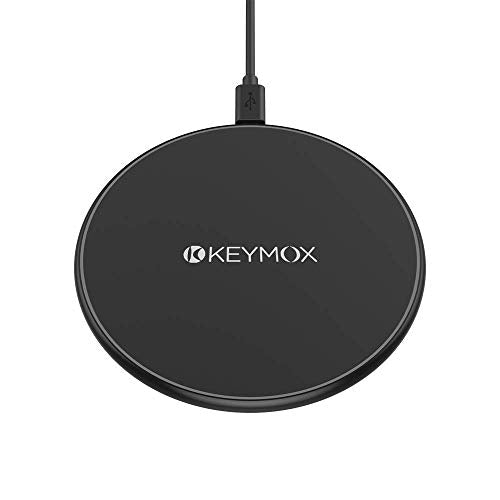 Wireless Charger, KEYMOX Qi-Certified for iPhone13/ 12/12 Mini/12 Pro Max / SE, 11, 11 Pro, 11 Pro Max, XR, Xs Max, XS, X, 8, 8 Plus, 10W Fast-Charging Galaxy S20 S10 S9 S8, Note 10(No AC Adapter)