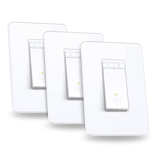 Kasa Smart Dimmer Switch HS220P3, Single Pole, Needs Neutral Wire, 2.4GHz Wi-Fi Light Switch Works with Alexa and Google Home, UL Certified,, No Hub Required, 3-Pack