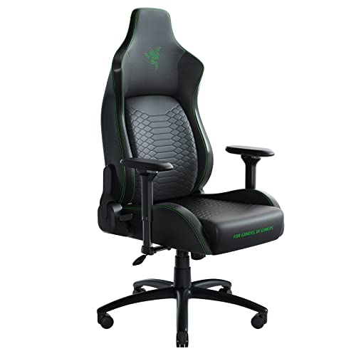Razer Iskur XL Gaming Chair: Ergonomic Lumbar Support System - Multi-Layered Synthetic Leather Foam Cushions - Engineered to Carry - Memory Foam Head Cushion - Black/Green