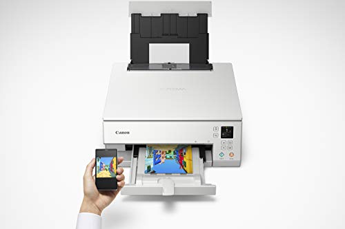 Canon TS6320 All-In-One Wireless Color Printer with Copier, Scanner and Mobile Printing, White, Works with Alexa