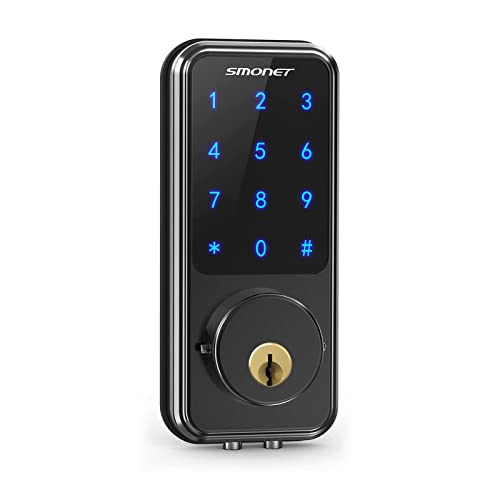 SMONET Smart Deadbolt Lock Keyless Entry Door Lock with Keypad Front Door Digital Electronic Door Lock for Home, Black