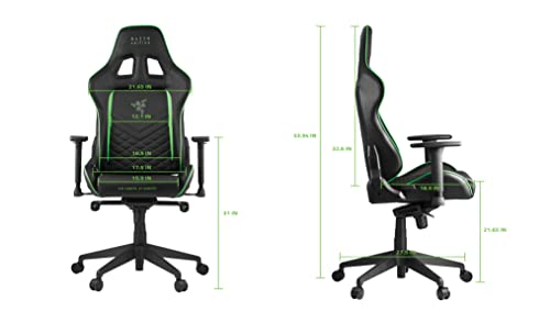 Tarok Pro - Razer Edition Gaming Chair by Zen - Lime Green Gaming Chair - Reclining Ergonomic Desk Office Chair – Adjustable Game Chair, Lumbar Support, Memory Foam Pillow, Comfortable Zen Work Chair