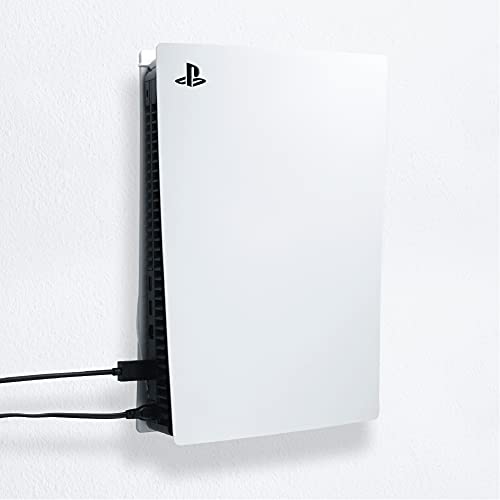 Playstation 5 Wall Mount Solution by FLOATING GRIP - Sleek Mounting Kit for Hanging PS5 Gaming Console on The Wall (Standard: Fits PS5, White)