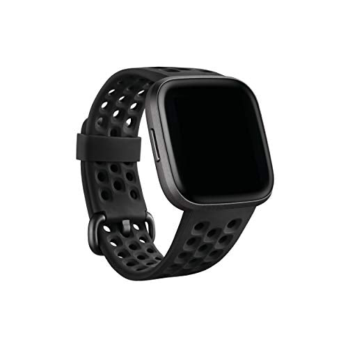 Fitbit Versa Family Accessory Band, Official Fitbit Product, Sport, Black, Large