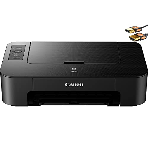 Canon PIXMA TS2 02 Series Color Inkjet Photo Printer - Up to 7.7ipm Print Speed - Up to 4800 x 1200 dpi Print Resolution - Hi-Speed USB Connectivity - 60 Sheets Paper Per Tray Black + HDMI Cable