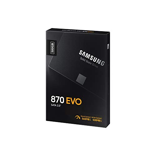 Samsung SSD 870 EVO, 500 GB, Form Factor 2.5”, Intelligent Turbo Write, Magician 6 Software, Black