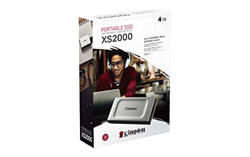 Kingston XS2000 4TB High Performance Portable SSD with USB-C | Pocket-Sized | USB 3.2 Gen 2x2 | External Solid State Drive | Up to 2000MB/s | SXS2000/4000G