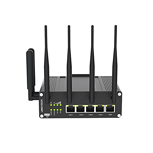 LINOVISION Industrial 5G Cellular Router with Dual 5G SIM Cards and RS232/RS485 IoT Integration, 5G LTE Router Supports Gigabit Ethernet, WiFi 5G/4G and GPS