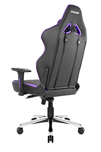 AKRacing Masters Series Max Gaming Chair with Wide Flat Seat, 400 Lbs Weight Limit, Rocker and Seat Height Adjustment Mechanisms - Black/Indigo