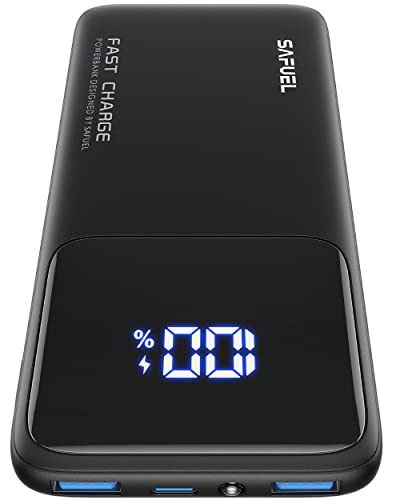 SAFUEL Portable Charger, 22.5W PD3.0 QC4.0 Fast Charge 10500mAh USB C LED Display Power Bank, Quick Charging Battery Pack with Phone Holder for iPhone 13 12 11 Samsung S20 Google AirPods iPad Tablet