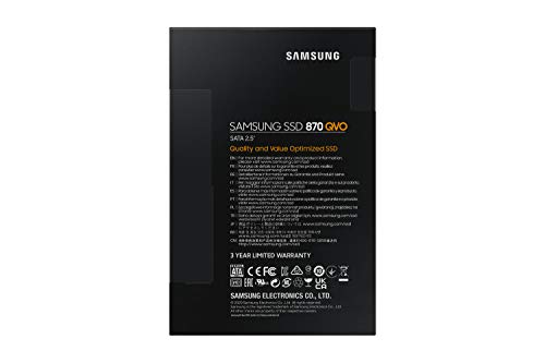 Samsung 870 QVO 8 TB SATA 2.5 Inch Internal Solid State Drive (SSD) (MZ-77Q8T0), Black