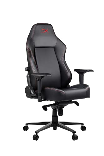 HyperX Stealth Gaming Chair - Ergonomic Gaming Chair - Leather Upholstery Video Game Chair, Adjustable Lumbar Support - Red, Black Racing - Works with Hyper X Cloud II 2 or Alpha Headset Chair Gaming