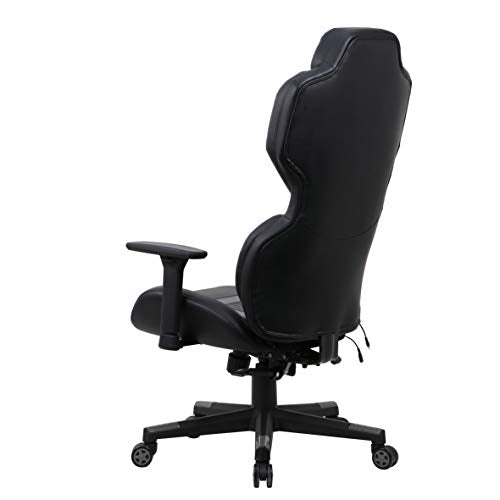 X Rocker Zeta PC Office Gaming Chair, 27.36" x 27.56" x 48.43", Black/Gray