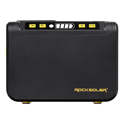 ROCKSOLAR RS81 Weekender 80W Power Station - 88Wh Lithium Battery Portable Solar Generator with LED Flashlight and Multiple Plug and Play AC/USB/USB C/12V DC Outlets for Home, Outdoors Adventures