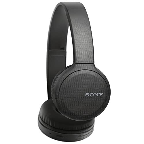 Sony WH-CH510 Wireless Bluetooth On-Ear Headphones (Black) with USB-C Charging and Built-in Microphone with Knox Gear Hard-Shell Case Bundle (2 Items)