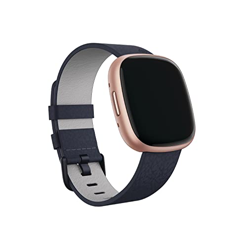 Vegan Leather Band for Fitbit 24mm Attach,Indigo,Large *Compatible with Sense 2, Sense, Versa 4 & Versa 3