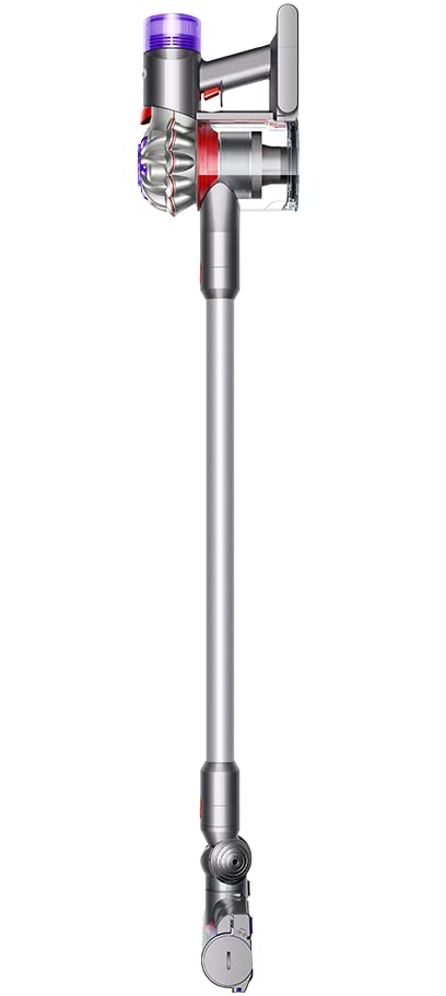 Dyson V7 Allergy HEPA Cordless Stick Vacuum Cleaner: Bagless Ergonomic, Telescopic Handle, Rechargeable, Carpet/Edge Cleaning, Height Adjustable, Battery Operated (Silver) + Sponge Cloth