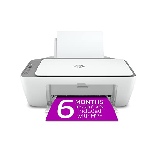 HP DeskJet 2755e Wireless Color All-in-One Printer with bonus 6 months Instant Ink with HP+ (26K67A), white