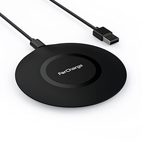 Slim Wireless Charger, 15W Fast Qi Wireless Charging Pad Compatible with iPhone 13/12/12 Pro Max/12 Mini/11/XR/X/8 Plus, Samsung Galaxy S21/S20 Ultra/S10/S9/Note 10, Pixel 5/4 XL (No Adapter)…