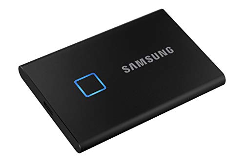 SAMSUNG T7 Touch Portable SSD 1TB - Up to 1050MB/s - USB 3.2 External Solid State Drive, Black (MU-PC1T0K/WW)