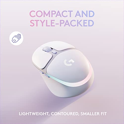 Logitech G Wireless Gaming Combo, G715 Keyboard and G705 Mouse, Customizable LIGHTSYNC RGB Lighting, Lightspeed Wireless, Bluetooth, Lightweight, PC/Mac/Laptop - White Mist