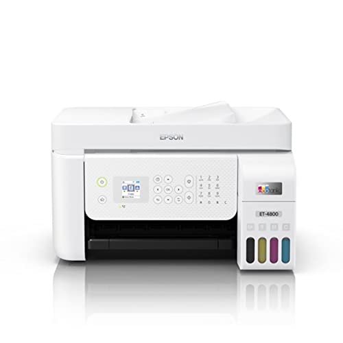 Epson Premium EcoTank 4800 Series All-in-One Color Inkjet Printer I Print Copy Scan Fax I Wireless Ethernet USB I Mobile & Voice-Activated Printing I 30-Sheet ADF I Print Up to 10 ppm I 1.44" LCD