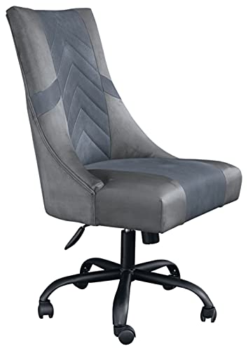 Signature Design by Ashley Barolli Swivel Gaming Chair, Dining Height, Blue & Dark Gray