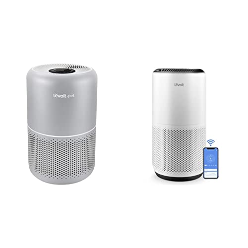 LEVOIT Air Purifiers for Home Large Room, White & Air Purifier for Home Large Bedroom, H13 True HEPA Filter, Air Cleaner for Pets Hair Dander Allergies Odors